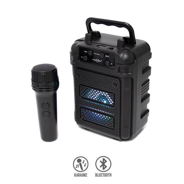 Mini Bocina Bluetooth 3″ con Luz LED y Micrófono Inalámbrico