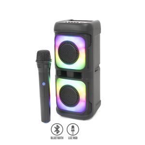 Bocina Bluetooth 3″ con Luz RGB y Micrófono Inalámbrico