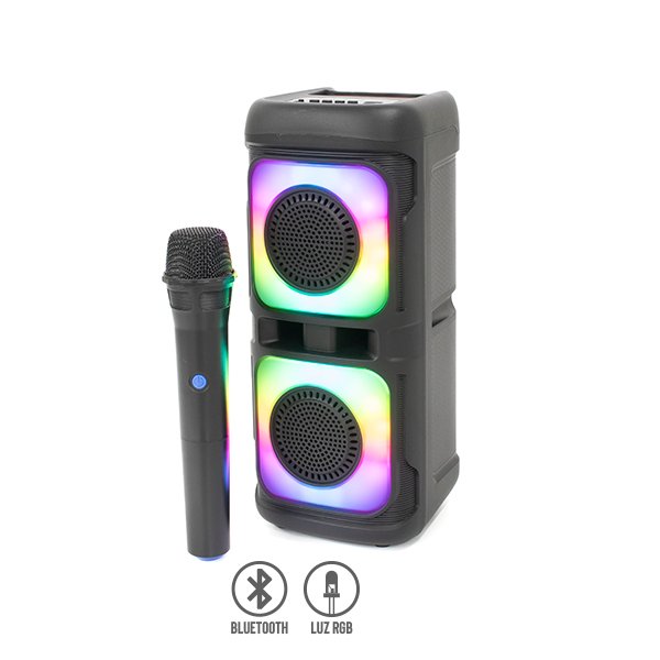 Bocina Bluetooth 3″ con Luz RGB y Micrófono Inalámbrico