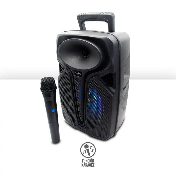 Bocina Bluetooth de 8″ con Luz RGB y Micrófono Inalámbrico