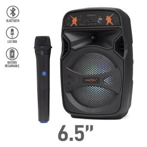 Bocina Bluetooth 6.5″ con Luz RGB y Micrófono Inalámbrico