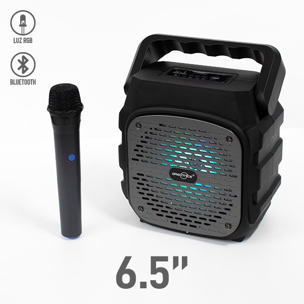 Bocina Bluetooth 6.5″ con Luz RGB y Micrófono Inalámbrico