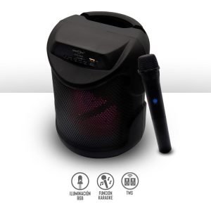 Bocina Bluetooth TWS con Luz LED y Micrófono Inalámbrico