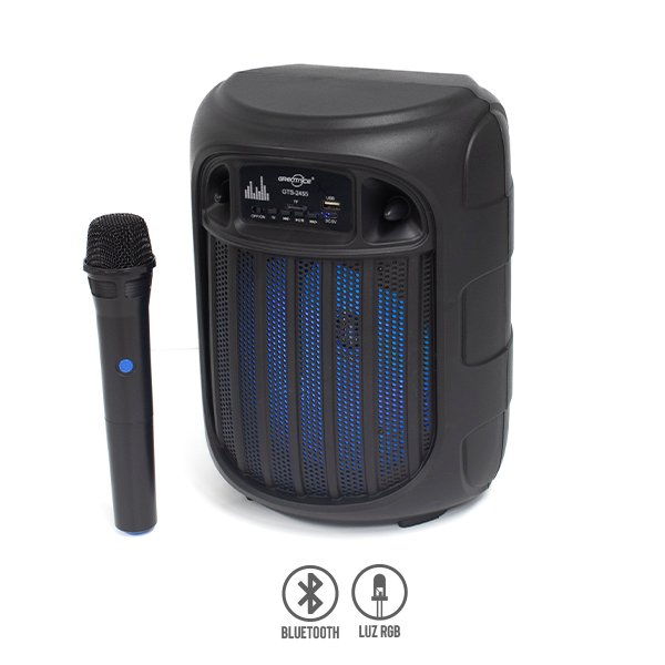 Bocina Bluetooth 8″ con Luz RGB y Micrófono Inalámbrico
