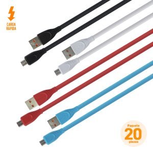 Cable USB/Micro USB V8 de 1 m, Paquete de 20 Pzs