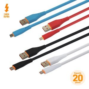 Cable USB/Micro USB V8 de 1 m, Paquete de 20 Pzs