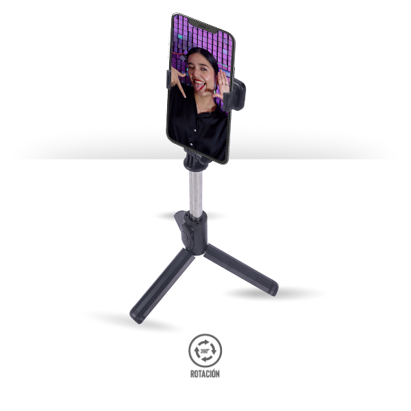 Tripie y Selfie Stick Bluetooth 360° con Mini Control Remoto