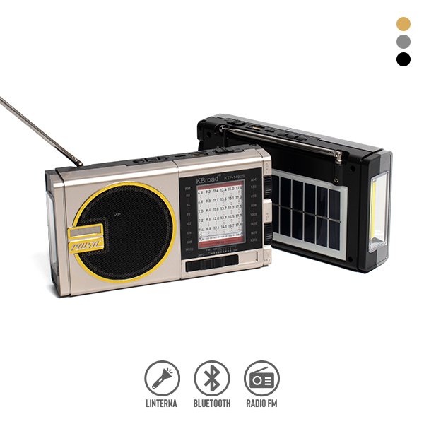 Radio FM/AM con Panel Solar y Linterna