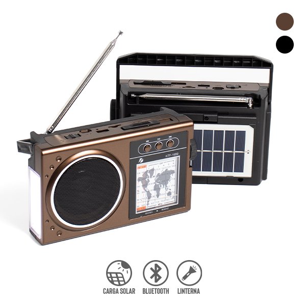 Radio FM/AM con Panel Solar y Linterna