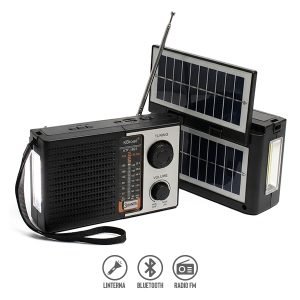 Radio Bluetooth AM / FM con Linterna y Panel Solar