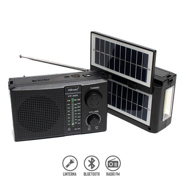 Radio FM/AM con Panel Solar y Linterna