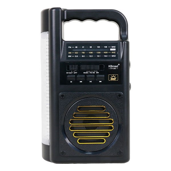 Radio FM/AM Bluetooth de 3″ con Panel Solar y Linterna