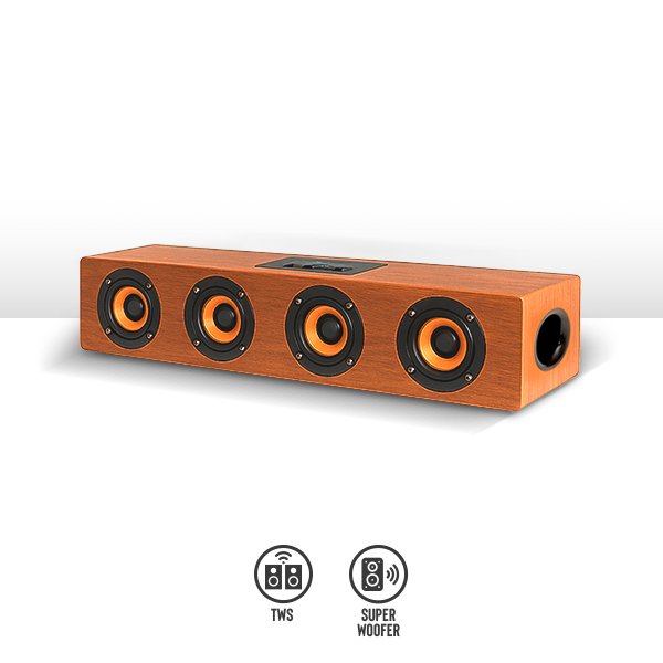 Barra de Sonido Bluetooth de Madera