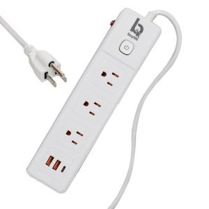Barra Multicontacto 3 Enchufes, 2 Puertos USB y 1 Puerto Tipo C