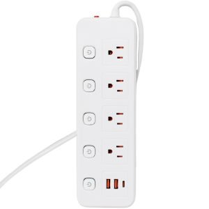 Barra Multicontacto 4 Enchufes, 2 Puertos USB y 1 Puerto Tipo C