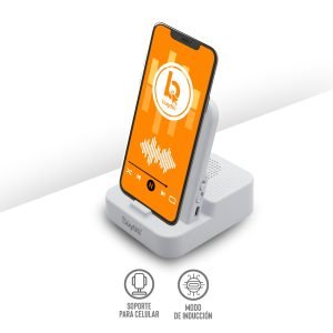 Bocina/Soporte Bluetooth para Celular con Conexión por Inducción