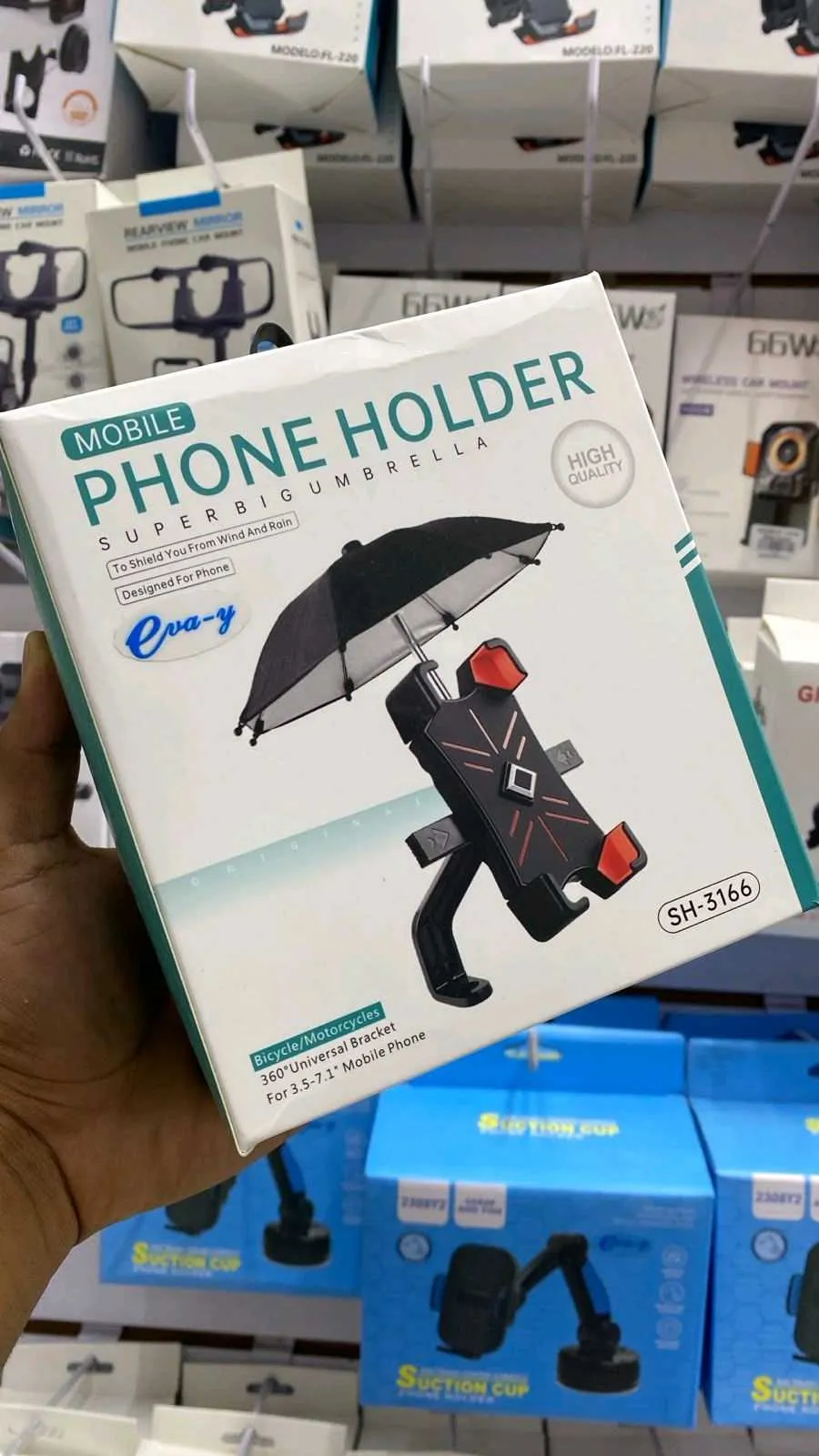 Soporte para Celular con Sombrilla para Moto