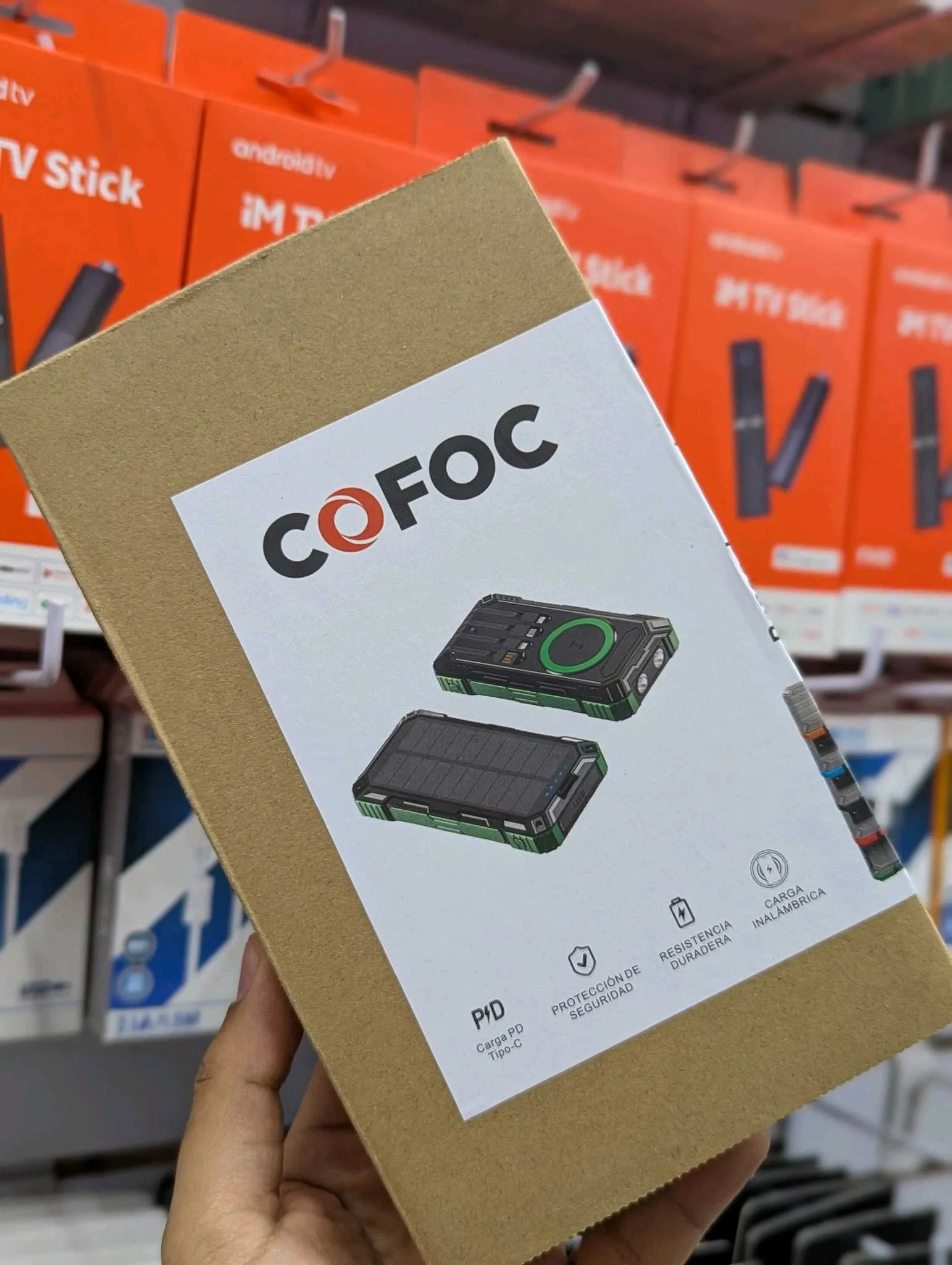 Power Bank Solar con Carga Inalámbrica COFOC