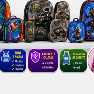 Mochila Infantil Trio con Luz LED