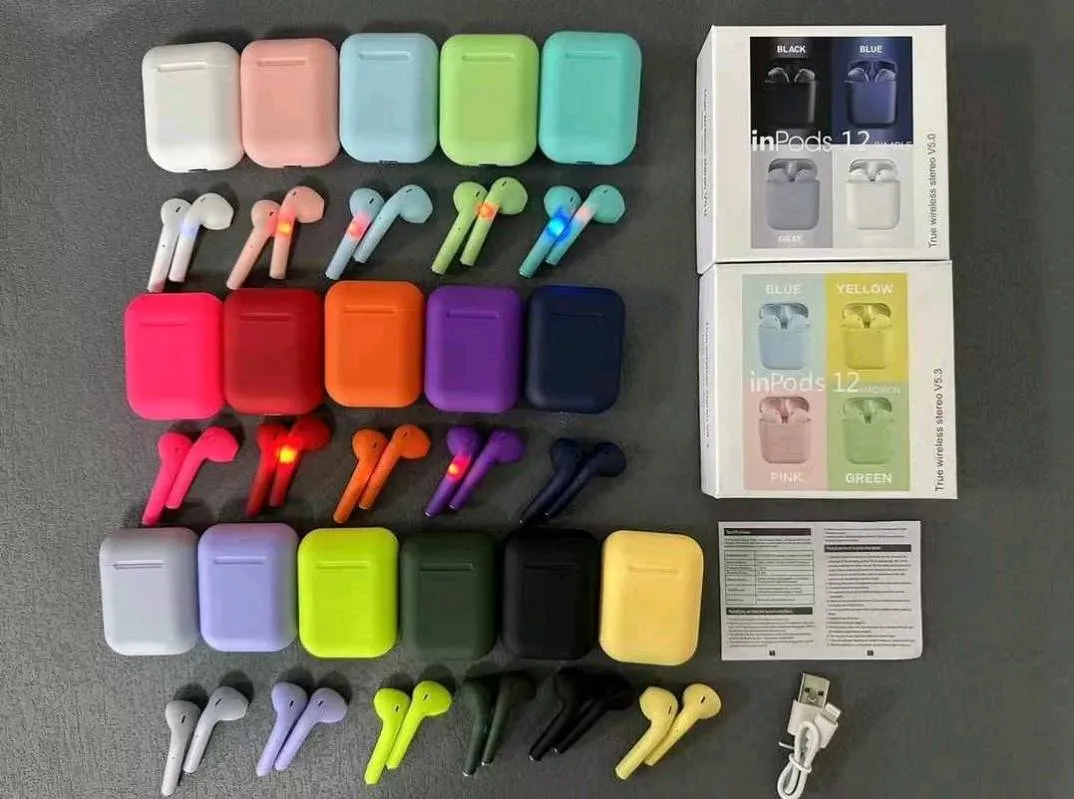 Caja 100 Piezas Audífonos Bluetooth inPods 12