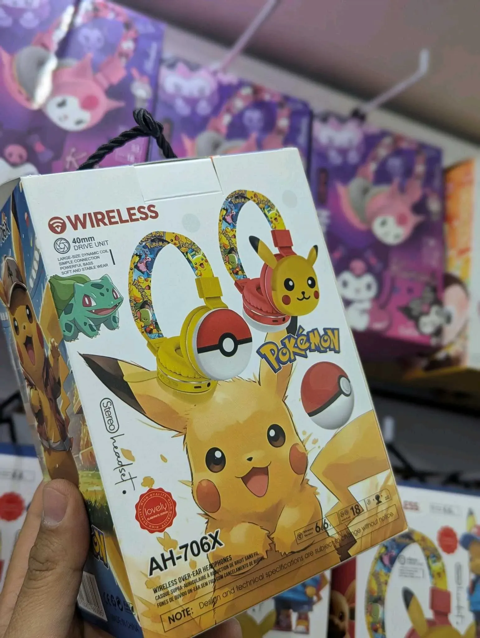 Audífonos Bluetooth Pikachu Pokémon Infantiles
