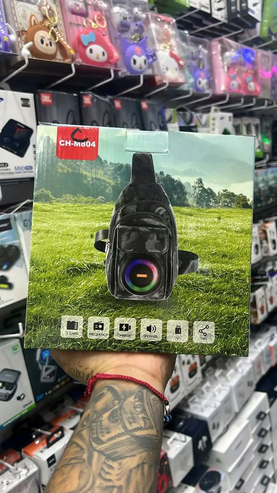 Bocina Bluetooth con Mochila Camuflaje