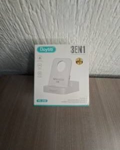 Base de Carga Inalámbrica 3 en 1 con Soporte (Negro)